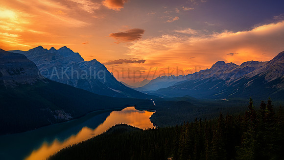 Peyto Lake sunset