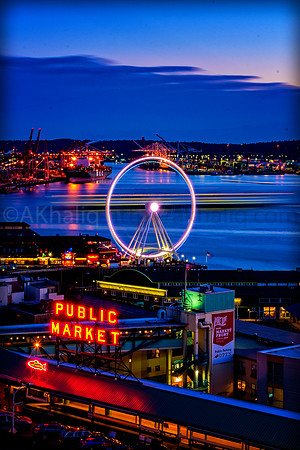 Market at the blue hour